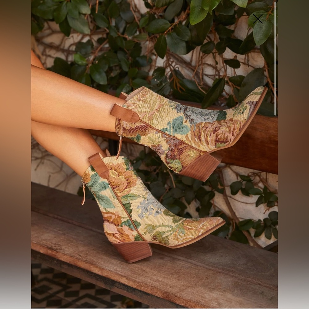 Garden Stroll Brocade Western Bootie